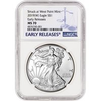 NGC MS70 New York Label 2015- American Silver Eagle W Early Releases