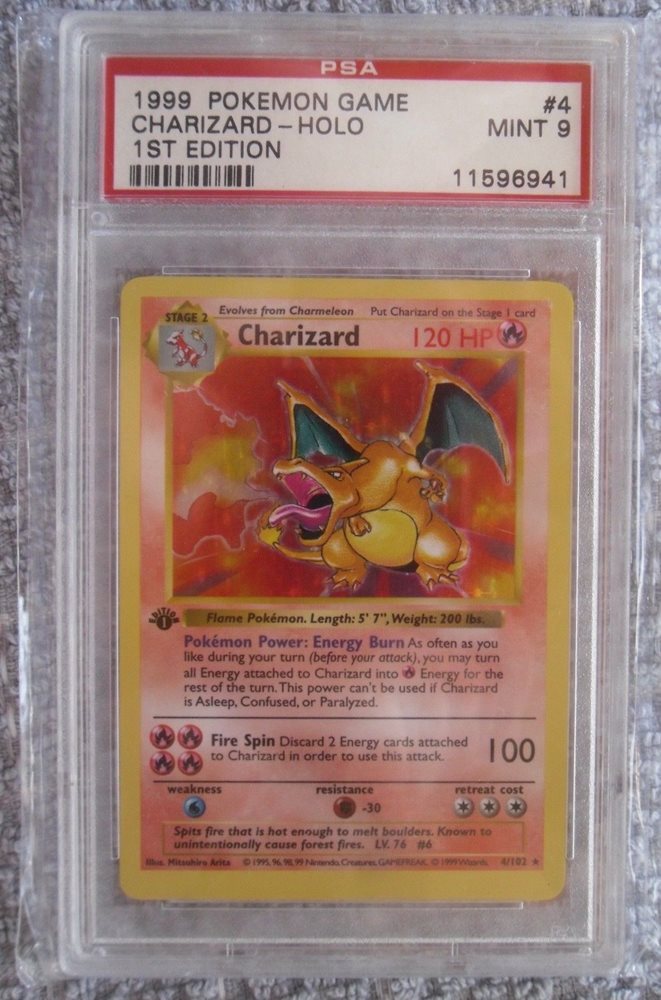 PSA 9 1ST EDITION SHADOWLESS CHARIZARD HOLO 4 102 BASE