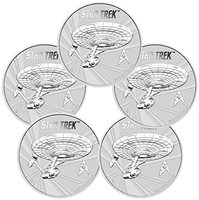 2016 Tuvalu Star Trek Original U.S.S Enterprise 1 oz silver coin in airtite