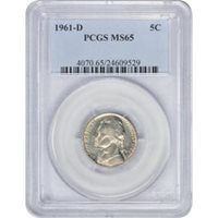Jefferson Nickel, 1961-D MS - PCGS Auction Prices