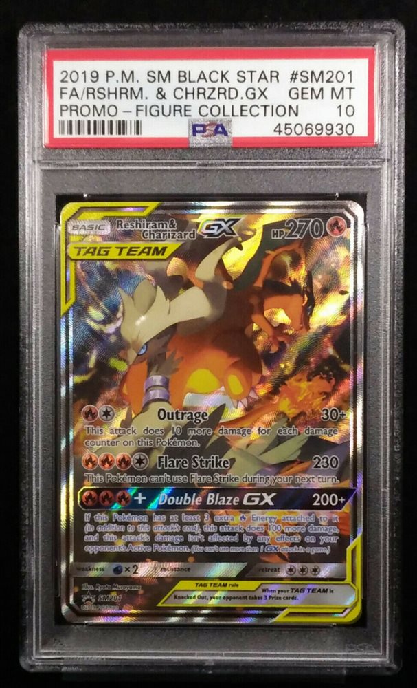 GX Tag Team FULL ART SM201 Pokemon TCG Sun /& Moon Reshiram and Charizard