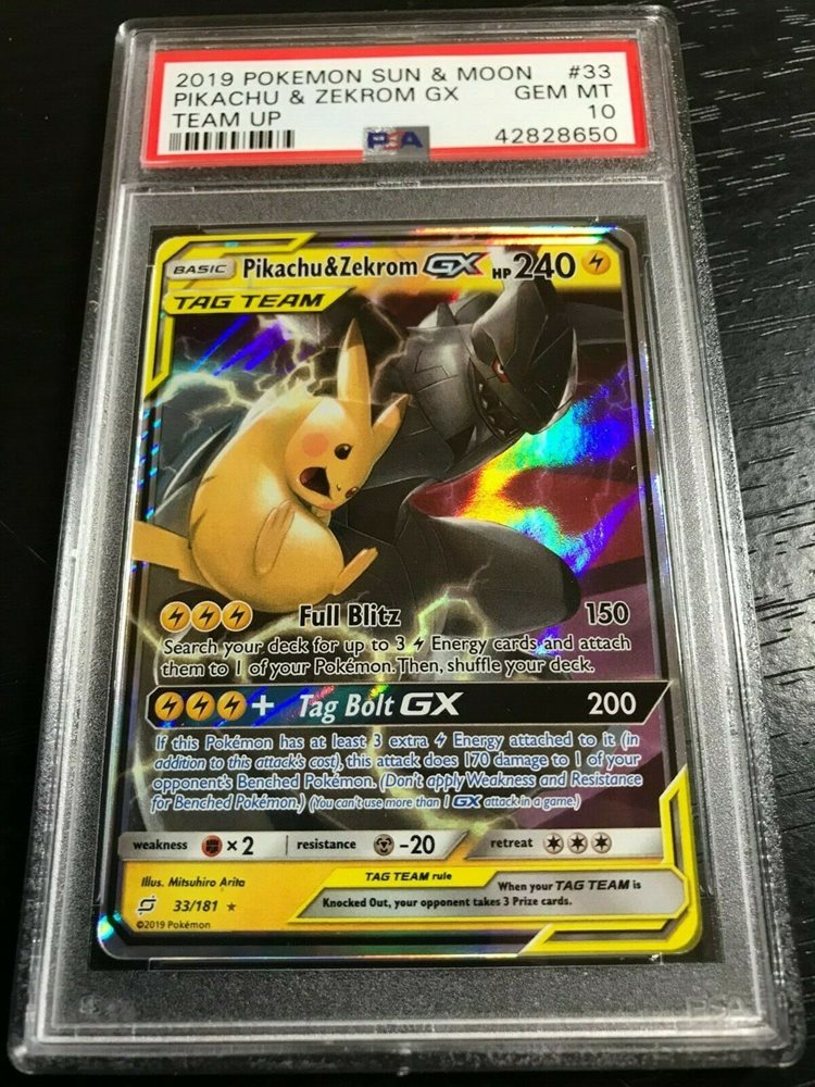 Pokemon Sm Team Up Pikachu Zekrom Gx 33 181 Ultra Rar