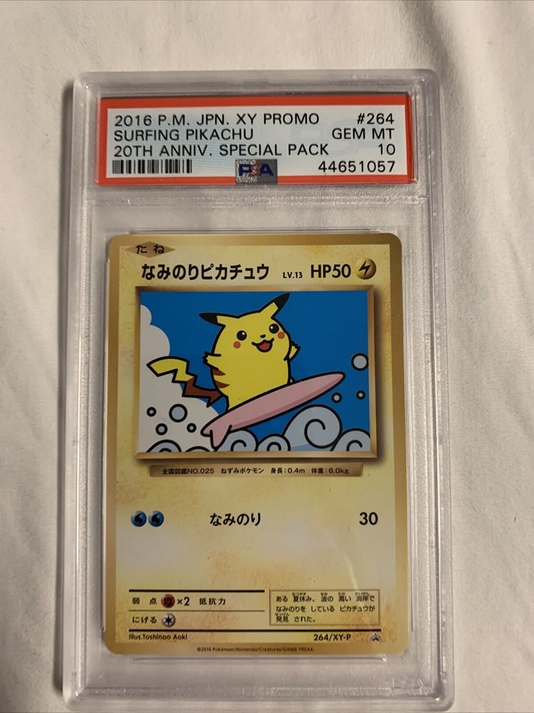 Psa 10 Gem Mint Surfing Pikachu 264 th Anniversary P
