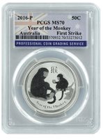 Flag Label 2018 Australia 1oz Silver Lunar Dog PCGS MS70 First Strike