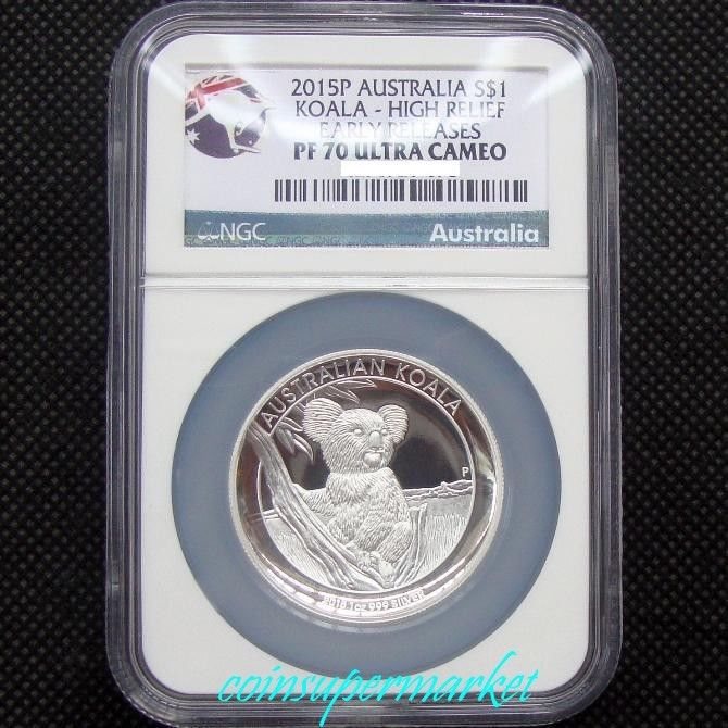 2015 Australia Silver High Relief Kookaburra NGC PF70 UC One Of First 500 Struck