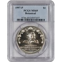 1997-P US Botanic Garden Commemorative BU Silver Dollar PCGS MS69