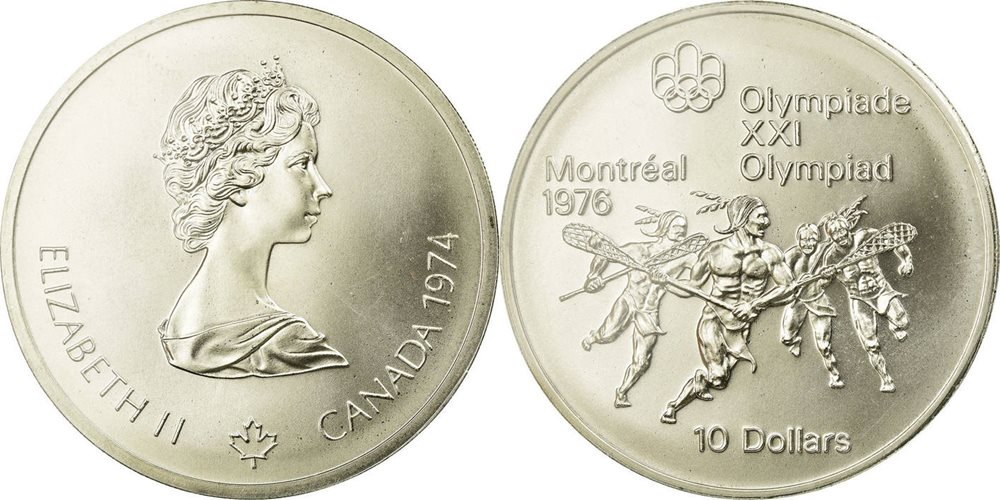 10 Dollars 1974 Royal Canadian Mint Kanada Coin, Elizab