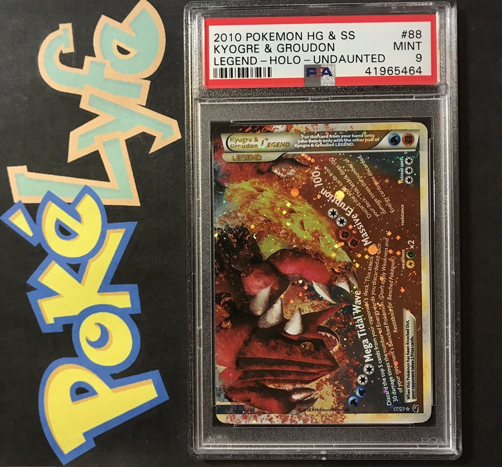 PSA 9 Pokemon Kyogre & Groudon Legend Holo 88/90 HGSS U