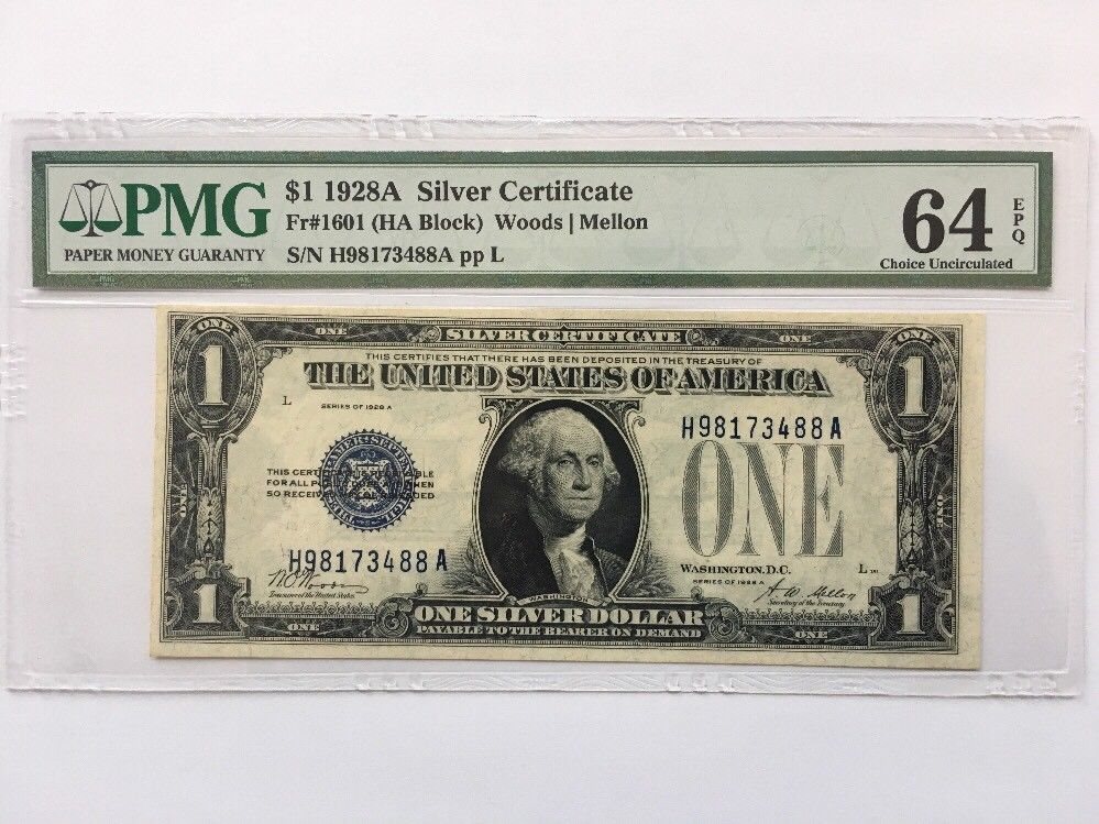 $1 1928 FUNNYBACK ONE DOLLAR SILVER CERTIFICATE BILL USA Currency NOTE MONEY