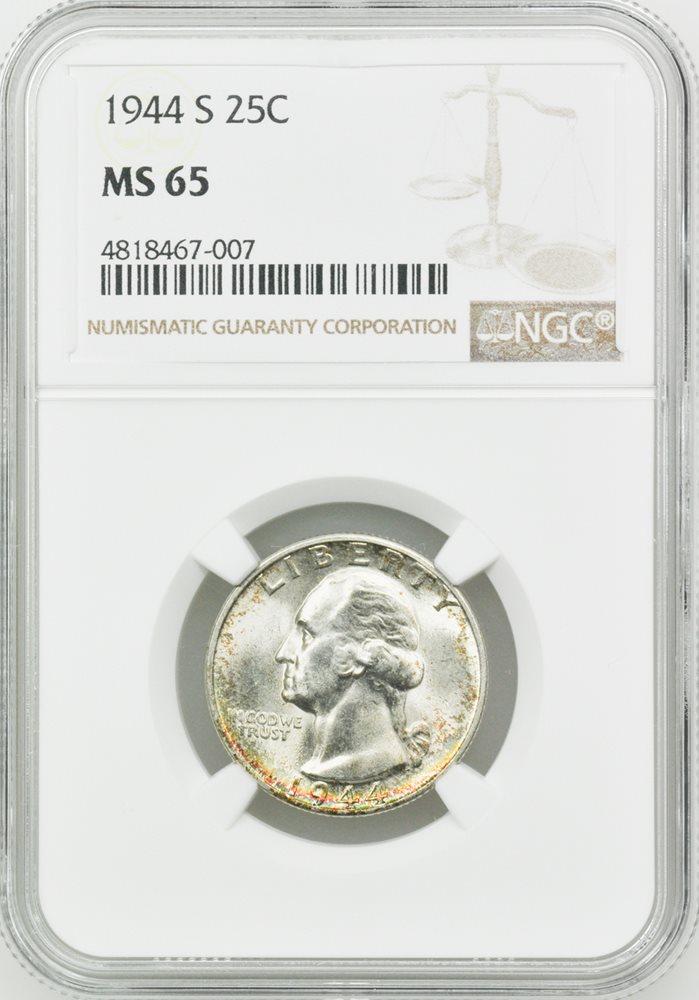 1944-S Washington Quarter MS65 PCGS 65 Mint State