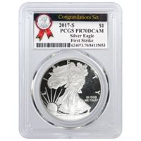 2019-W 1 oz Silver American Eagle Congratulations Set PCGS PF 70 First Strike