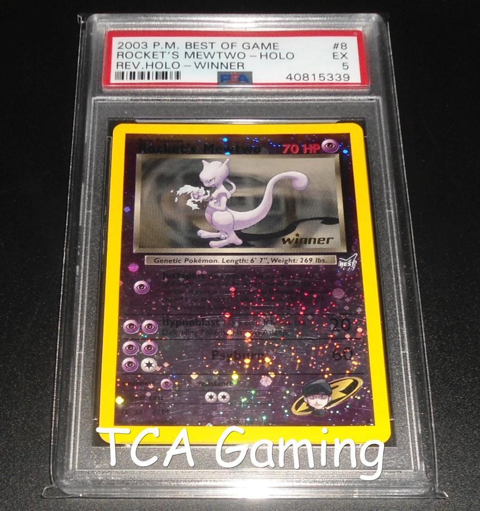 PSA 5 EX Rocket's Mewtwo # 8 WINNER Best Promo REVERSE