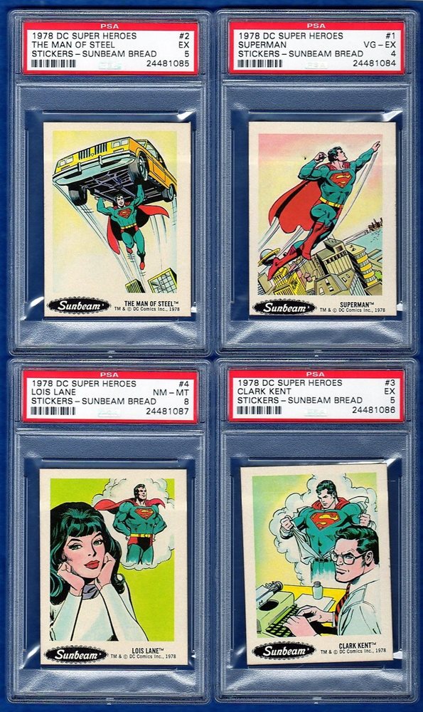 レア 1978 SUPERMAN Sunbeam シール ビンテージ PSA 5 レア 1978 SUPERMAN Sunbeam シール ビンテージ PSA 5