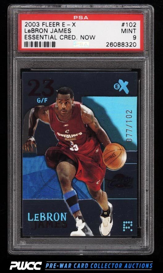PSA9 2003 Fleer E-X レブロンジェームズ ルーキーカード LeBron James 2003 Fleer E-X #102 Base Price Guide - Sports