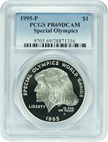 1995-P Blind Runner Paralympics Silver Commemorative Dollar PR69DCAM PCGS Proof