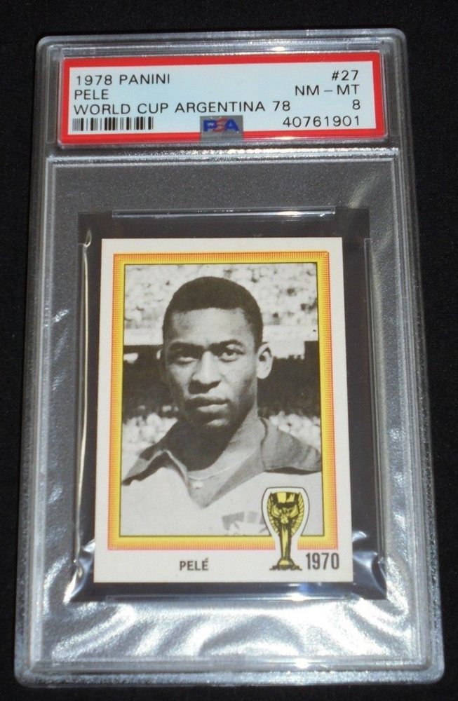 1978 Panini World Cup Argentina Pele Sticker Card PSA 8