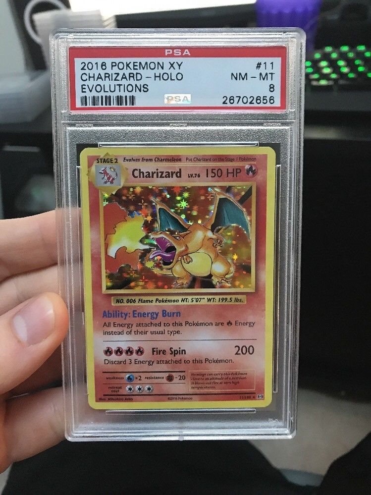 PSA 8 MINT Charizard 11/108 - Pokemon XY Evolutions Hol