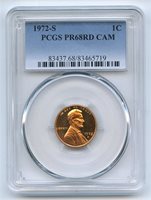 1972-S Lincoln Cent PR66RD CAM PCGS Proof 66 Red Cameo