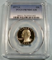 1977-S PROOF WASHINGTON QUARTER ULTRA CAMEO HIGH GRADE SPOTLESS MIRROR FEILD