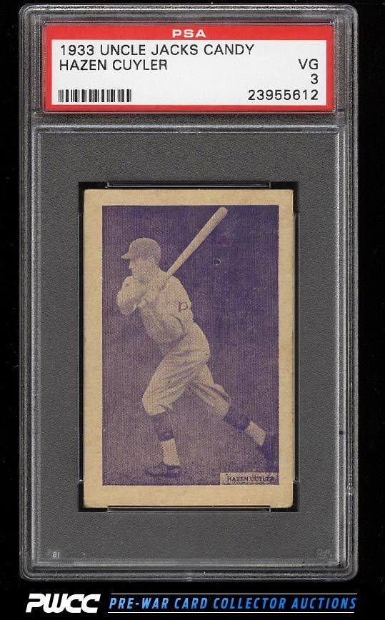 Auction Prices Realized Baseball Cards 1933 Uncle Jacks Candy Hazen Cuyler