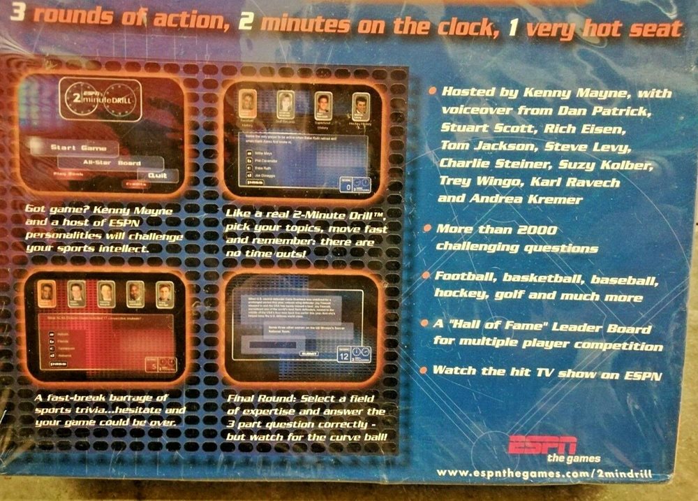 ESPN 2 Minute Drill Sports Trivia Quiz Game Windows & M