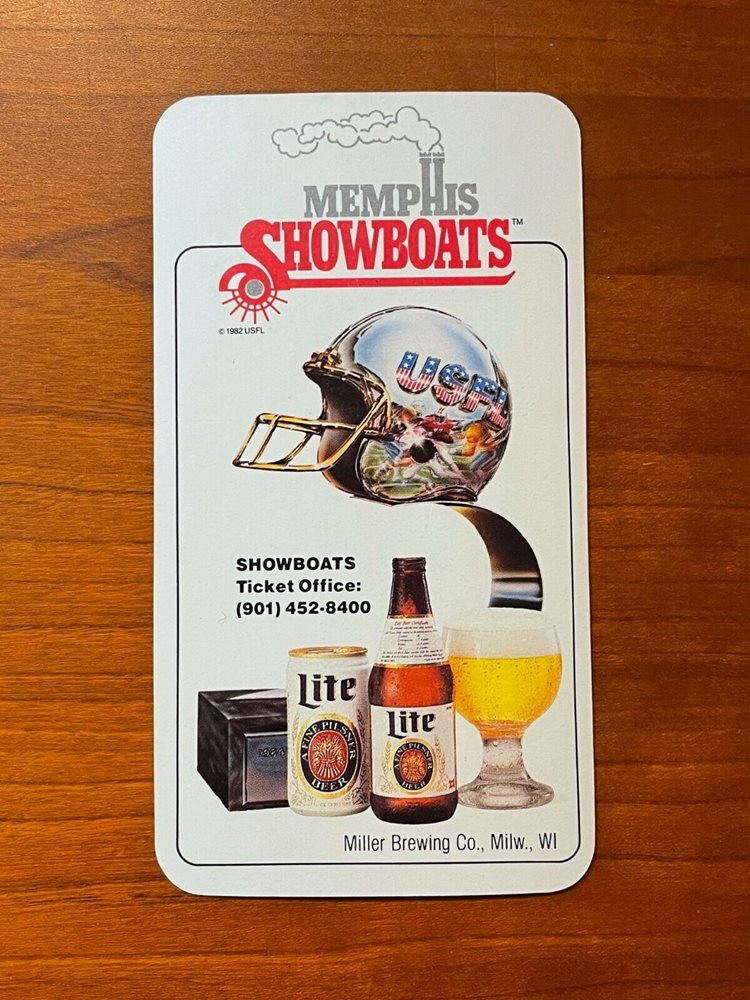 1984 Memphis SHOWBOATS USFL Football Schedule Miller