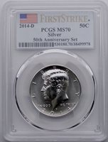 2014 PCGS 69 Set 4 Kennedy Half Dollar 50th Anniversary FS