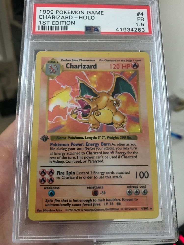 PSA 1 5 1st Edition Charizard 4 102 Base Set Holo Rare
