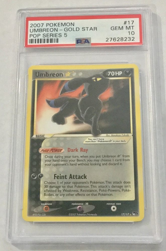 umbreon gold star pokemon card Umbreon Gold Star 17/17 Celebrations Textured Ultra Rare Holo Pokemon Card * New