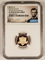 2018-S LINCOLN PROOF CENT 1c BLUE EARLY RELEASES NGC PF70 ULTRA CAMEO