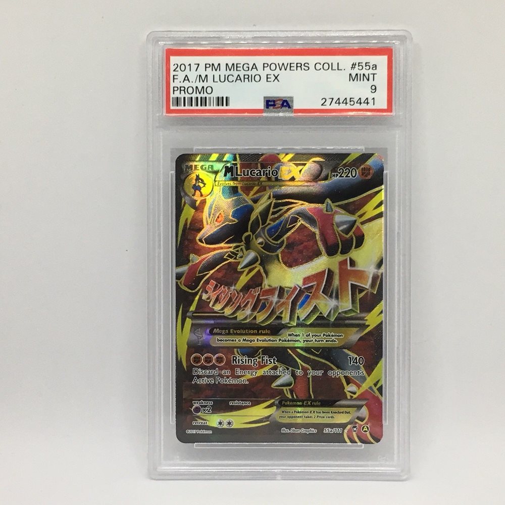 PSA 9 Mega Lucario EX Full Art #55a Pokemon Mega Powers