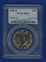 1987-D 50C Kennedy Half Dollar bright clear uncirculated === BU===C//N=