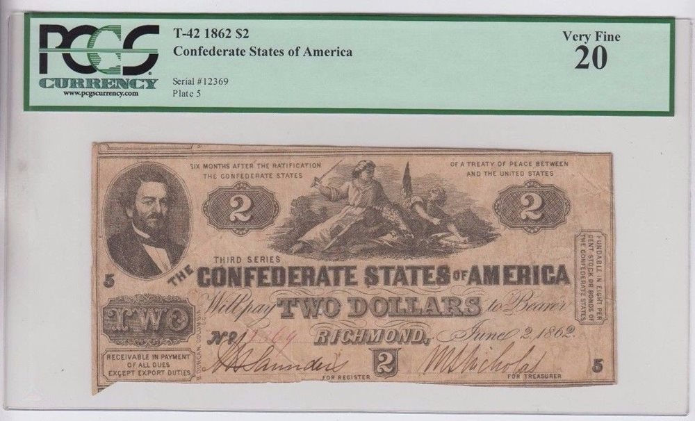 $2 Bill in Large Folio Display American Civil War UNION GENERALS Genuine U.S $2 Bill in Large Folio Display American Civil War UNION GENERALS Genuine U.S