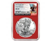 2019 $1 American Silver Eagle NGC MS69 Flag ER Label