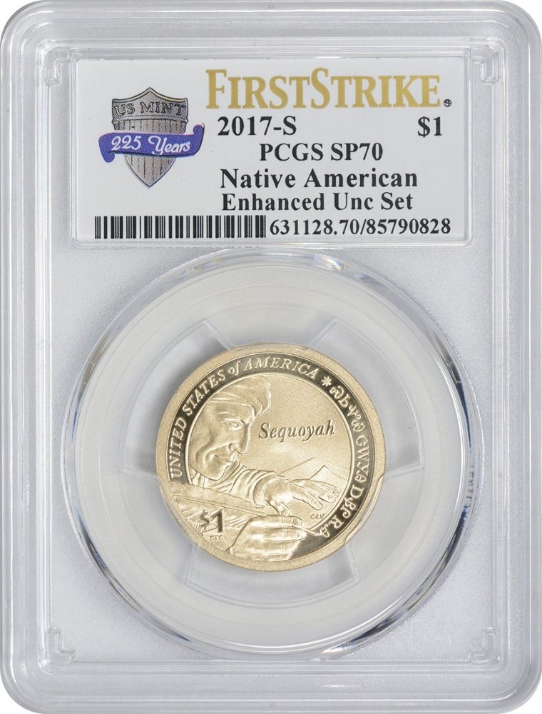 2017 s enhanced uncirculated Sacagawea dollar from the 225th anniversary set