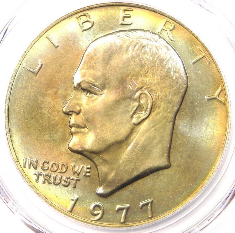 1977 Eisenhower Ike Dollar 1 PCGS MS67 Rare in MS6