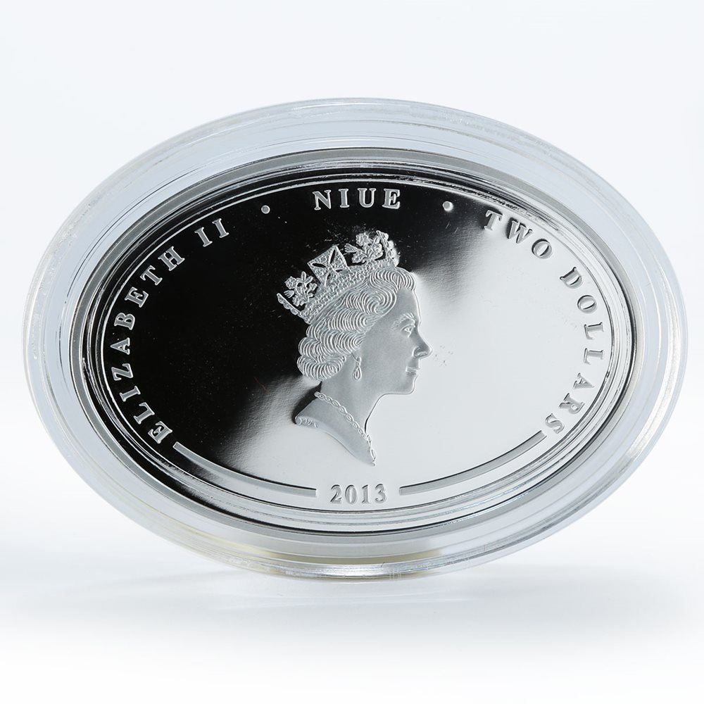 Niue 2 dollars Year of The Snake Chinese Lunar calendar silver coin 2013