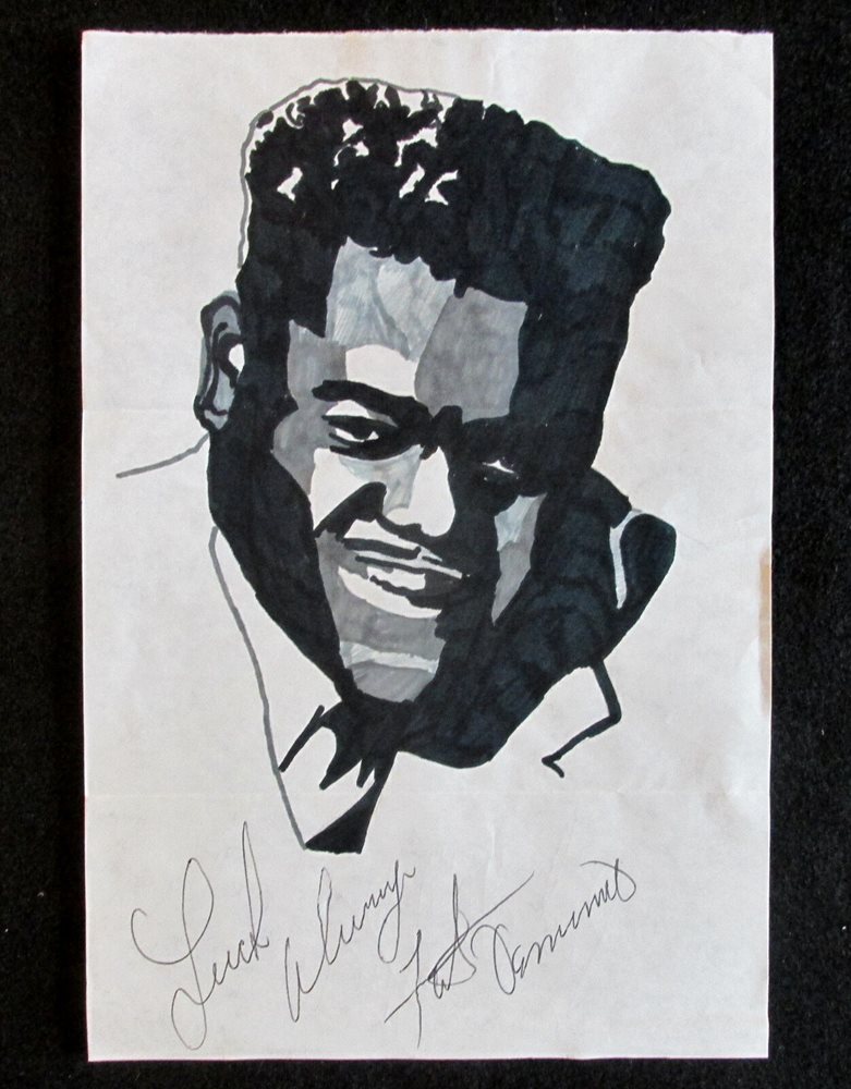 FATS DOMINO Music Icon 1928-2017 Signed 6x9 inch Orig