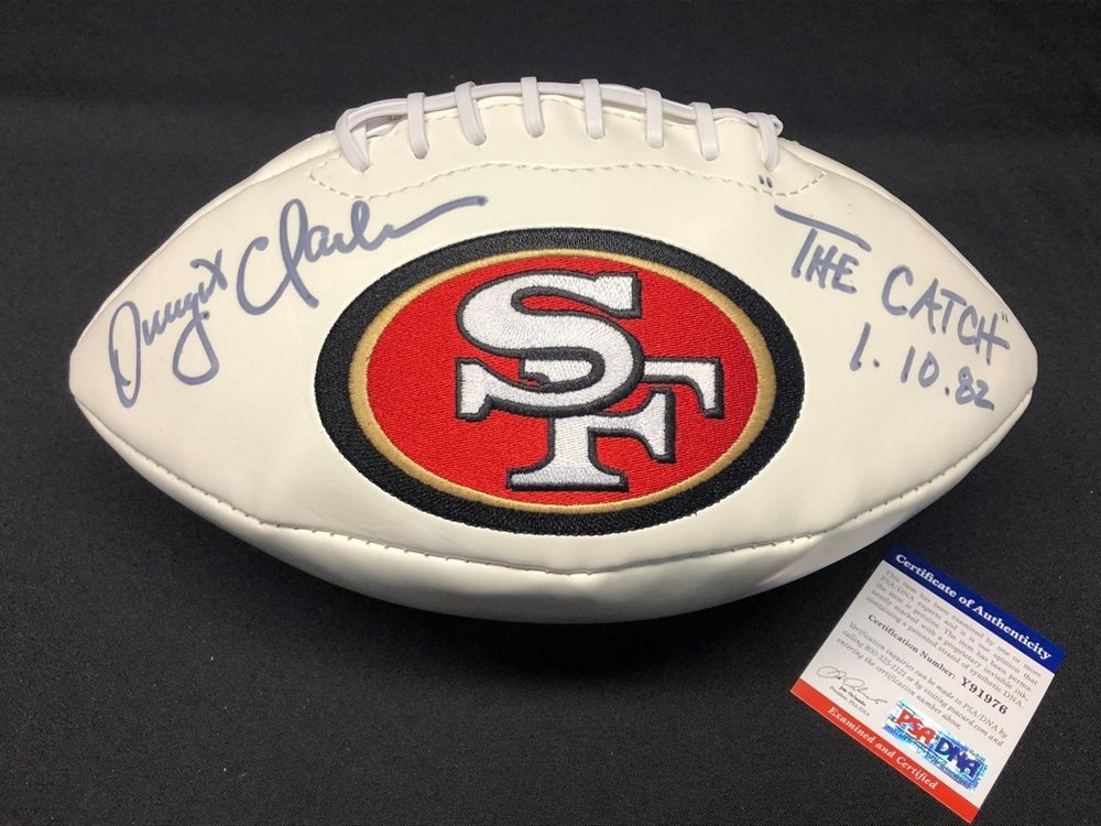 dwight clark autographed football