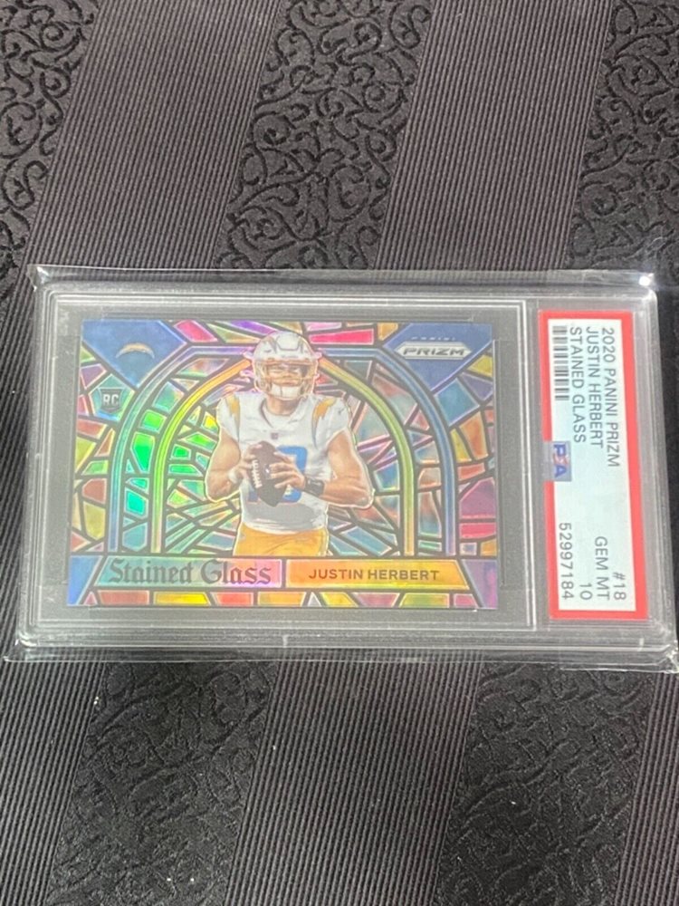 Justin Herbert 2020 prizm stained glass psa 10 rare