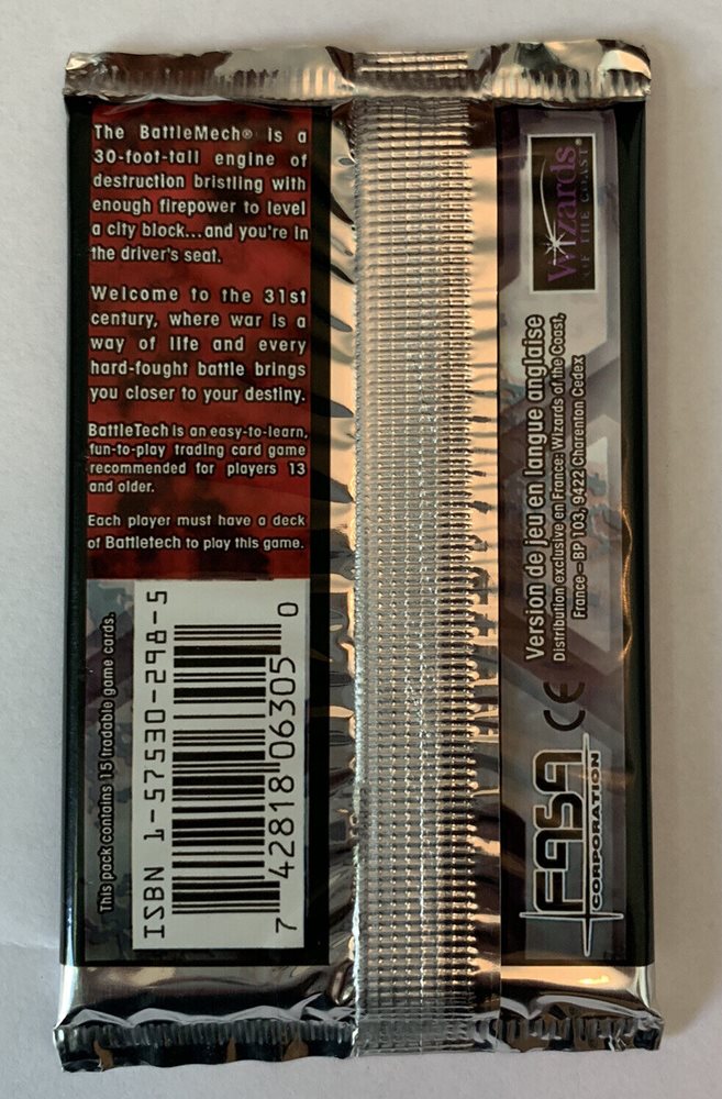 Toys Sealed Battletech CCG/TCG Unlimited Booster Pack Trading Card Game