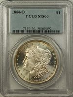 1884-O Morgan Silver Dollar Coin PCGS MS-63 PL Proof-Like GF