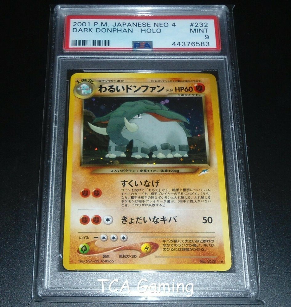 Psa 9 Mint Dark Donphan Japanese Neo Destiny Holo Rare
