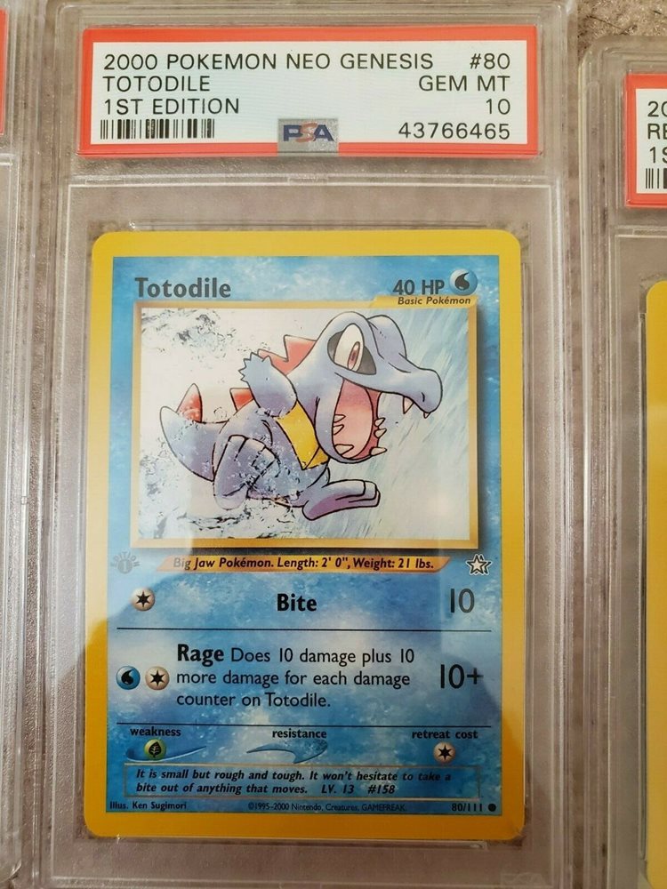 Pokemon Card 1st Edition Neo Genesis Totodile 80 111 Ps