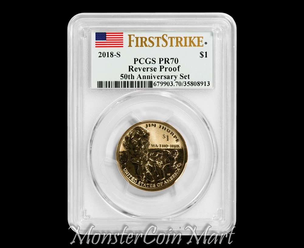 2018-S Reverse Proof Sacagawea Native American Dollar PCGS PR70 FIRST STRIKE