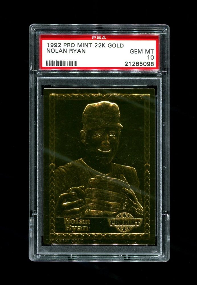 1992 NOLAN RYAN PRO MINT 22K GOLD PSA 10