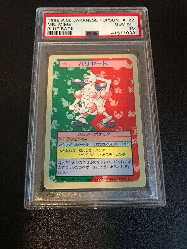 Psa 10 Gem Mint Mr Mime Blue Back Topsun Pokemon Card