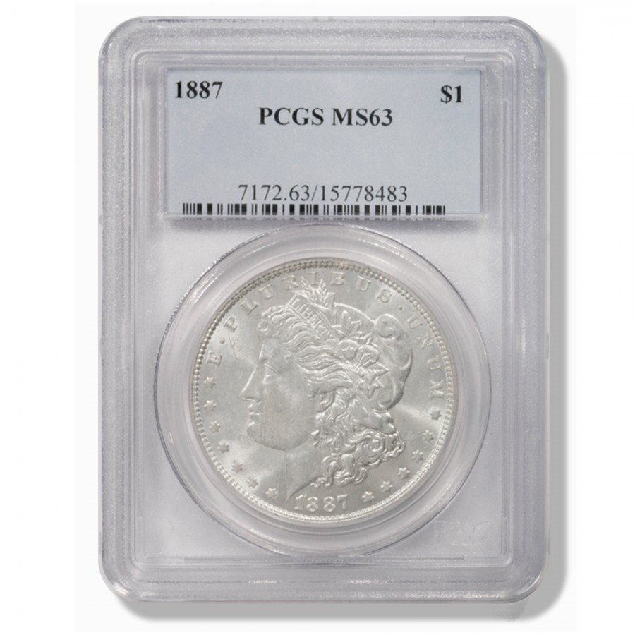 PCGS MS63 1921 US Morgan Silver Dollar $1