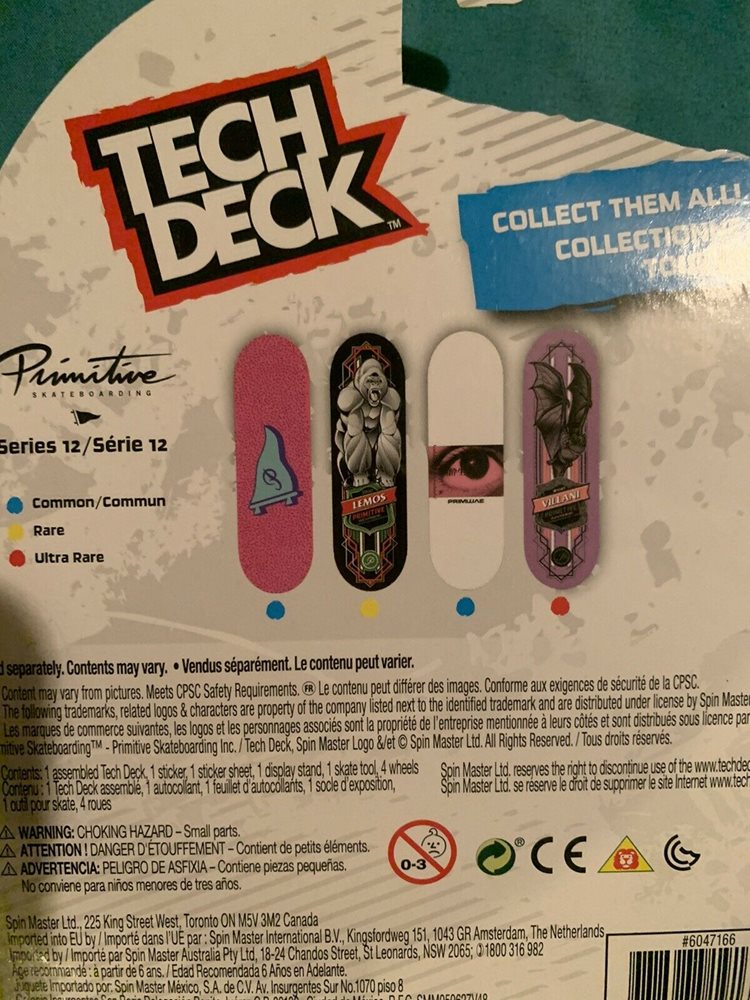Tech Deck Ultra Rare primitive série 12 Villani Toy Skateboard NEUF Tech Deck Ultra Rare primitive série 12 Villani Toy Skateboard NEUF