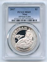 First Strike Coin 2017 Niue 1 oz Silver Czech Lion MS-70 PCGS